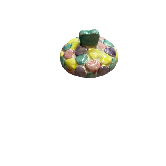 Vintage Bella Casa Teapot By Ganz With Pastel Hearts - Picture 8 of 9